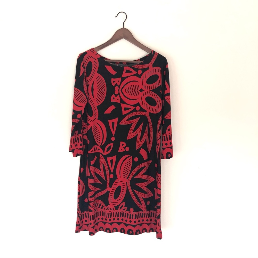 ❤️🖤 MT Collections Funky Floral Shift Dress Size L ❤️🖤